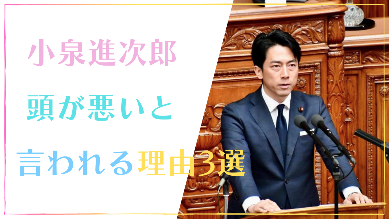 小泉進次郎がなぜ頭が悪いと言われる理由3選！学歴ロンダリングが原因？